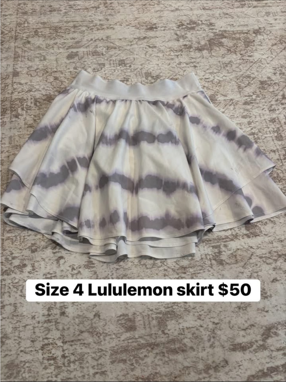 lululemon athletica Women's Tie-Dye Circle Skirt in White and Light Purple